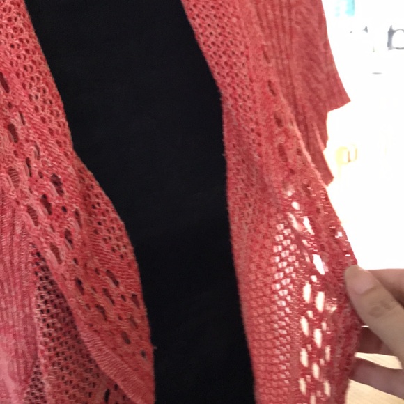 Cute cover up/ light sweater in coral color. - Picture 2 of 5